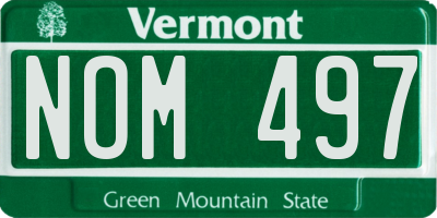 VT license plate NOM497