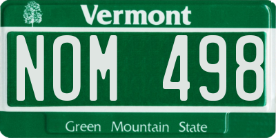 VT license plate NOM498