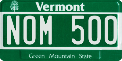 VT license plate NOM500