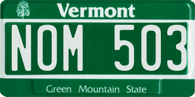 VT license plate NOM503