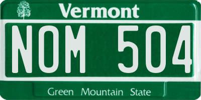 VT license plate NOM504