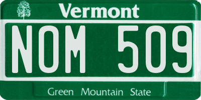 VT license plate NOM509