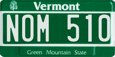 VT license plate NOM510
