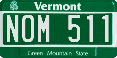 VT license plate NOM511