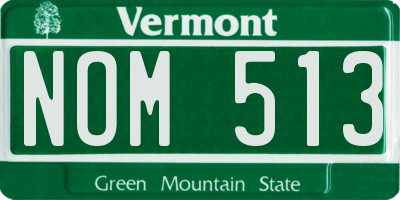 VT license plate NOM513