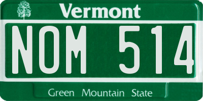 VT license plate NOM514