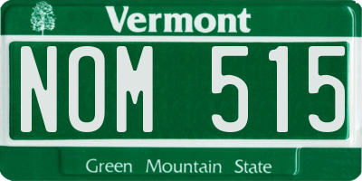 VT license plate NOM515