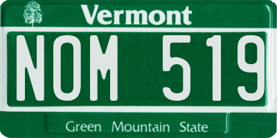VT license plate NOM519