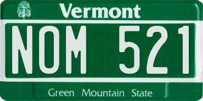 VT license plate NOM521