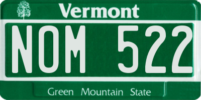 VT license plate NOM522