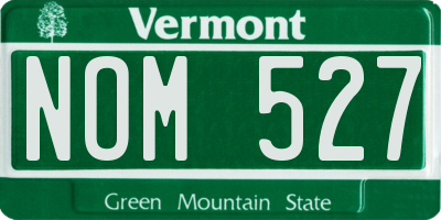 VT license plate NOM527