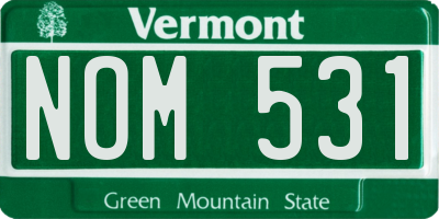 VT license plate NOM531