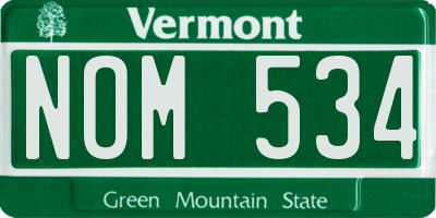 VT license plate NOM534