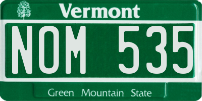 VT license plate NOM535