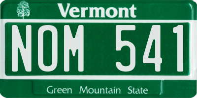 VT license plate NOM541