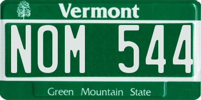 VT license plate NOM544