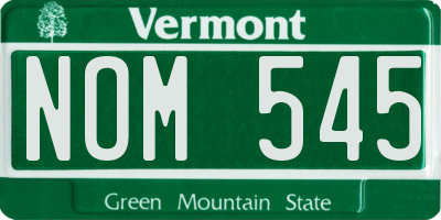VT license plate NOM545