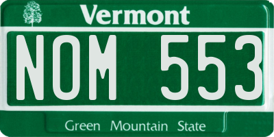 VT license plate NOM553
