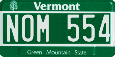 VT license plate NOM554