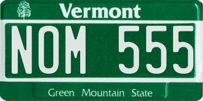VT license plate NOM555
