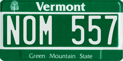 VT license plate NOM557