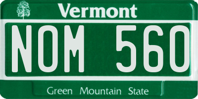 VT license plate NOM560