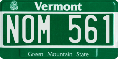 VT license plate NOM561