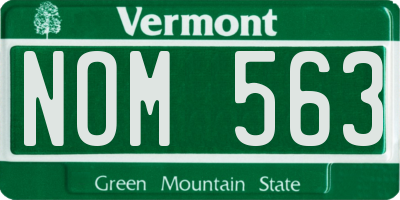 VT license plate NOM563