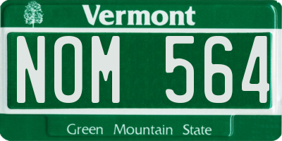 VT license plate NOM564