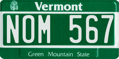 VT license plate NOM567