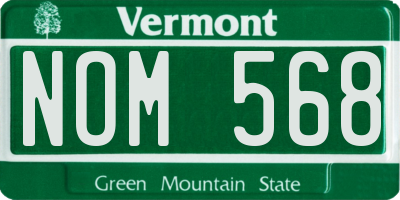 VT license plate NOM568