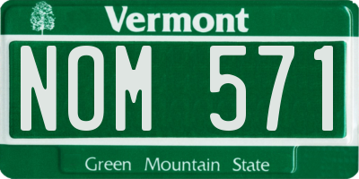 VT license plate NOM571