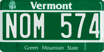 VT license plate NOM574