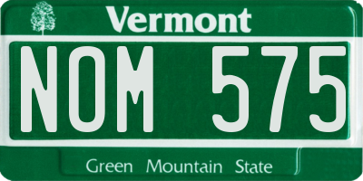 VT license plate NOM575