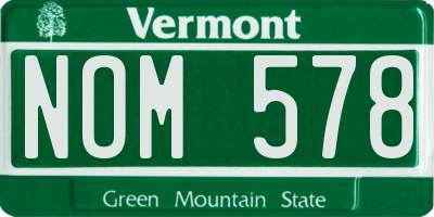 VT license plate NOM578