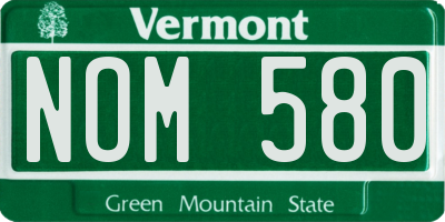 VT license plate NOM580