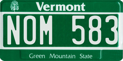 VT license plate NOM583