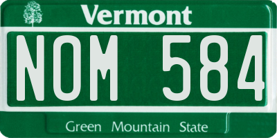 VT license plate NOM584