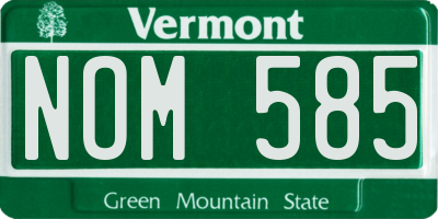 VT license plate NOM585