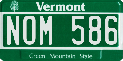 VT license plate NOM586