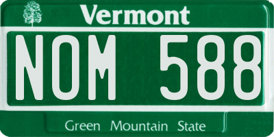 VT license plate NOM588