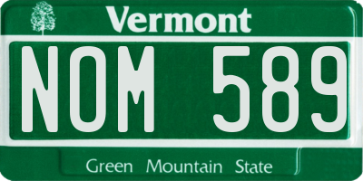 VT license plate NOM589