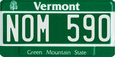 VT license plate NOM590