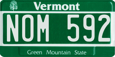VT license plate NOM592