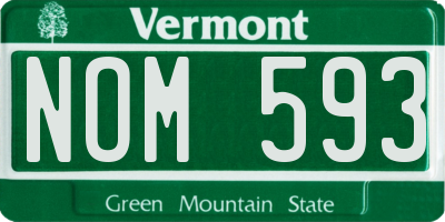 VT license plate NOM593