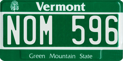 VT license plate NOM596