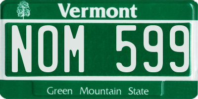 VT license plate NOM599