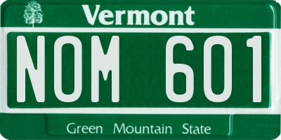 VT license plate NOM601