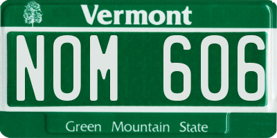 VT license plate NOM606