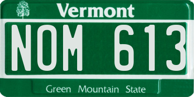 VT license plate NOM613